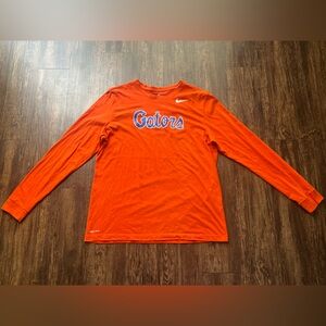 Nike Dri-Fit Florida Gators T-Shirt Mens Size XL Orange Blue Long Sleeve Tee